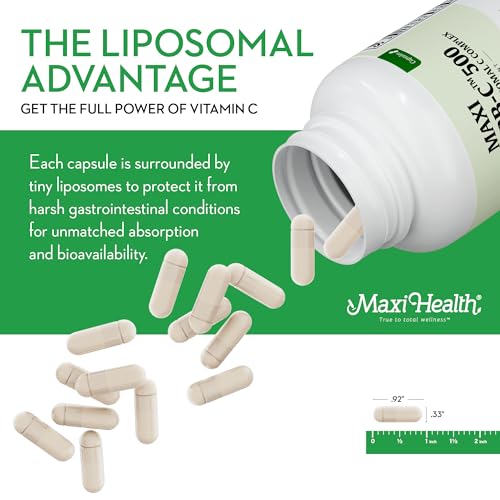 Version 1.0.0 Cápsulas vitamina C digestiva Maxi Health paquete y frasco