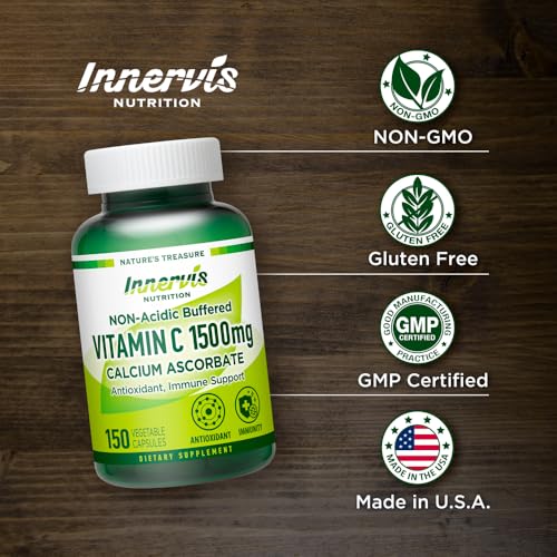 Cápsulas de vitamina C no ácida 1500 mg Innervisnutrition USA