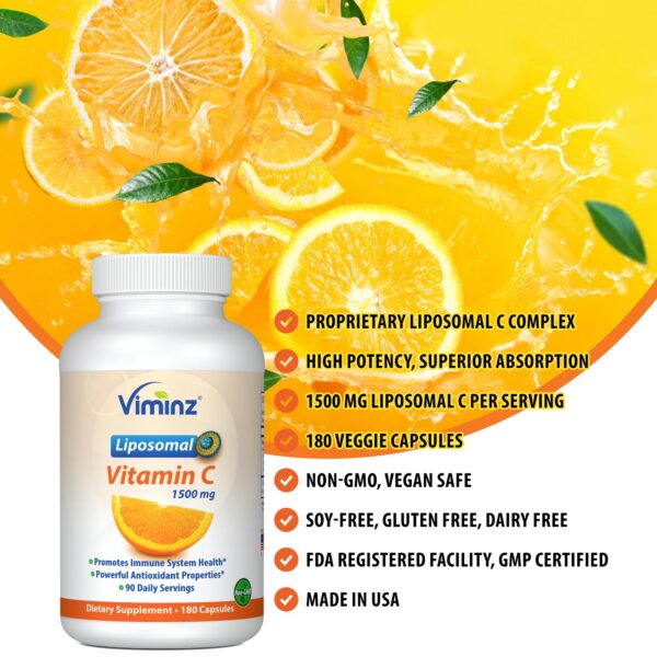 Cápsulas de vitamina C Viminz para salud ósea y protección celular