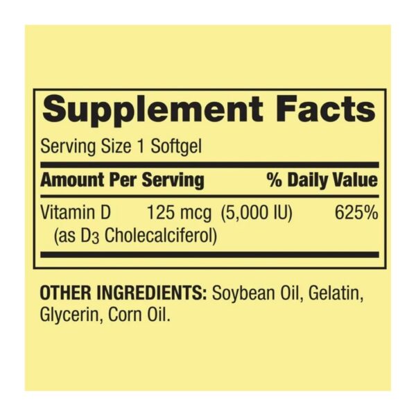 Version 1.0.0 Cápsulas vitamina D3 para salud ósea y dental Spring Valley