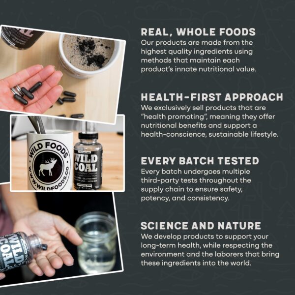 Cápsulas Wild Foods carbón activado detox natural sin aditivos