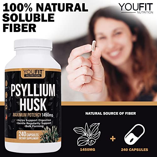 Cápsulas YouFit Nutrition con fibra soluble psyllium natural