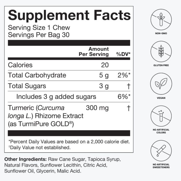 Caramelos de cúrcuma humanN para salud articular y respuesta antiinflamatoria