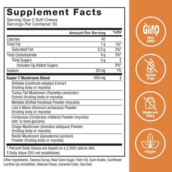 Caramelos Force Factor Modern Mushrooms para enfoque energético