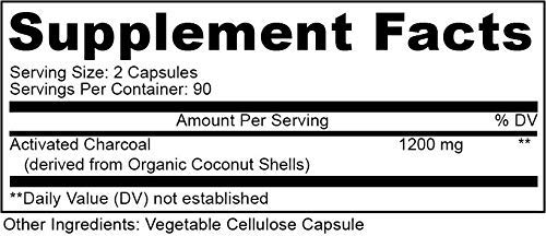 Carbón activado de coco paquete y suplemento