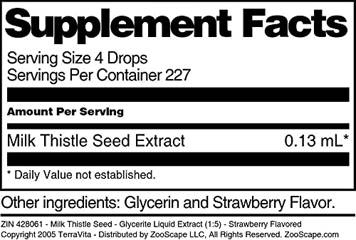 Cardo mariano extracto líquido Teravita sabor fresa botella