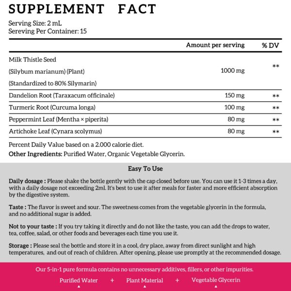 Cardo mariano líquido con bio-disponibilidad superior