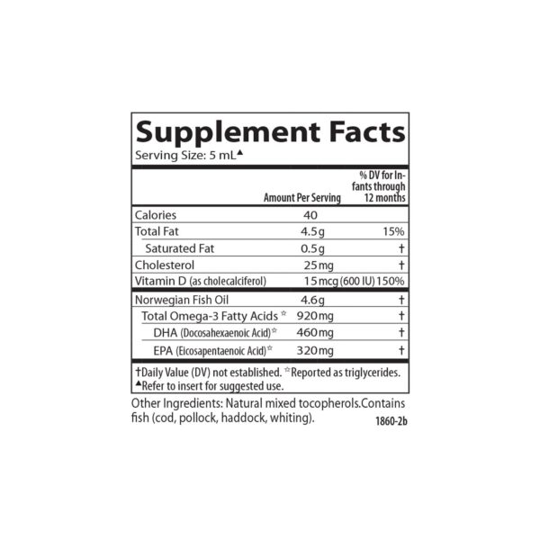 Etiqueta trasera con información de nutrición