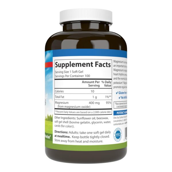 Suplemento magnesio Carlson para función intestinal y cardíaca