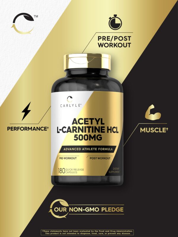 Empaque Carlyle Acetyl L-Carnitine HCL 500 mg