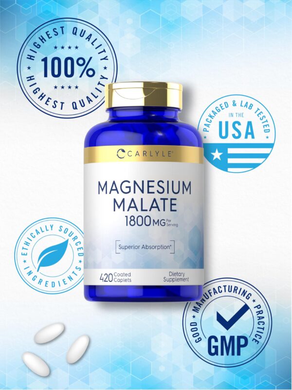 Caja Carlyle Magnesium Malate y frascos