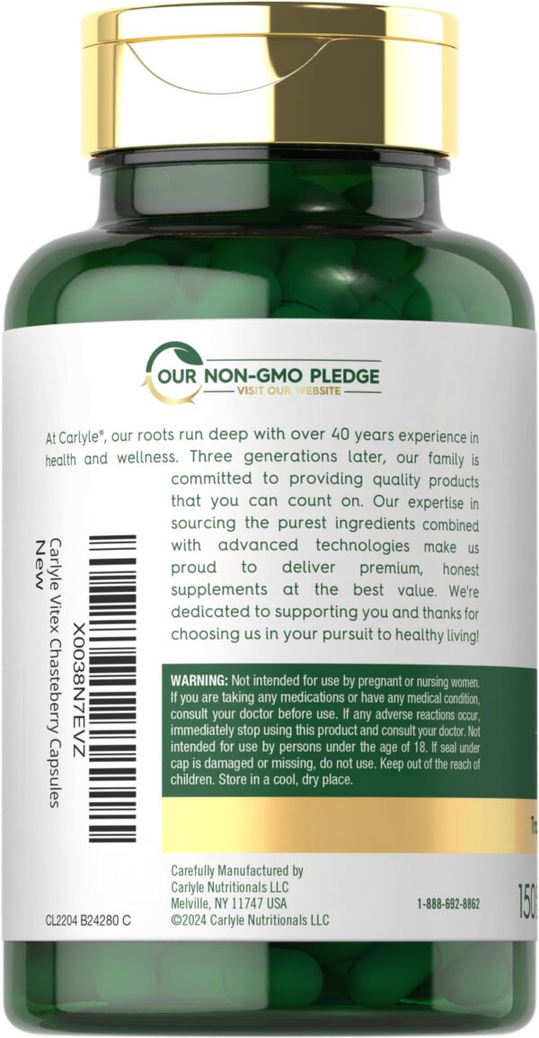 Frasco y etiqueta de Carlyle Vitex