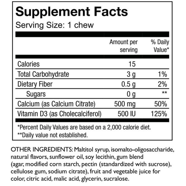 Etiqueta frontal con información de vitamina D3