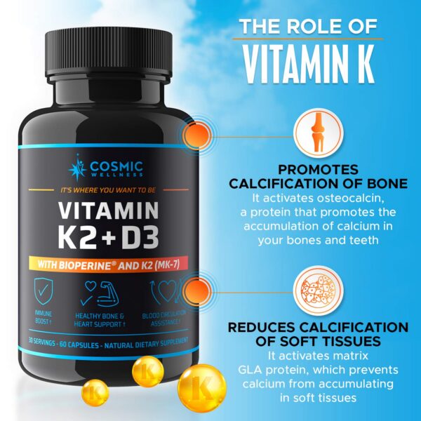 Cerca de cápsulas Vitamina D3 y K2 Cosmic Wellness
