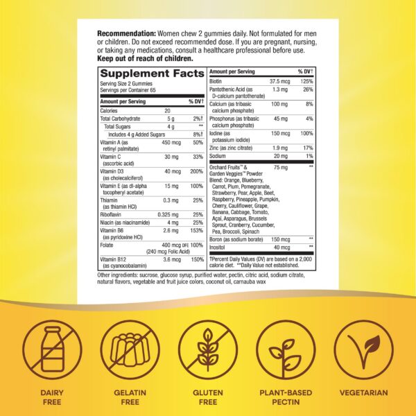 Cerca del frasco gominolas Nature's Way Alive multivitamínicas mujer