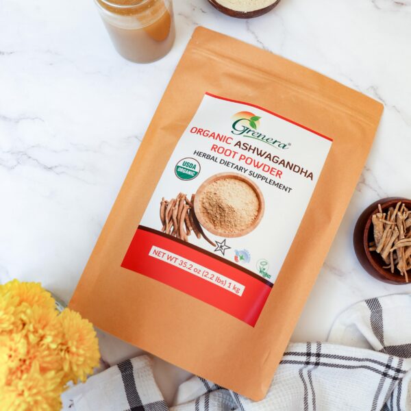 Certificado kosher polvo orgánico ashwagandha Grenera