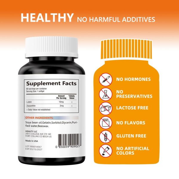 Envase del suplemento luteína zeaxantina