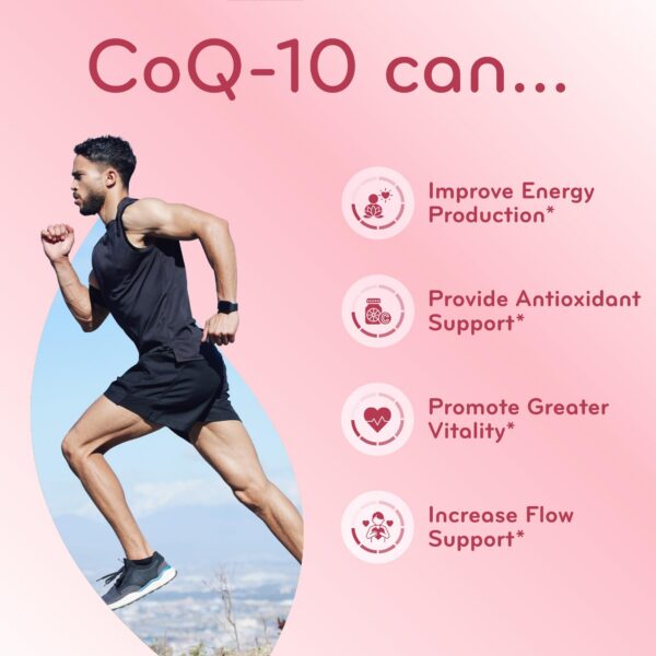 Frasco y cápsulas CoQ10 200 mg