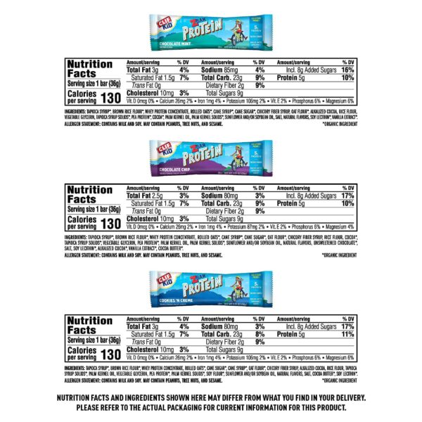 Barras Zbar Protein Clif Kid sin gluten y con proteína para niños