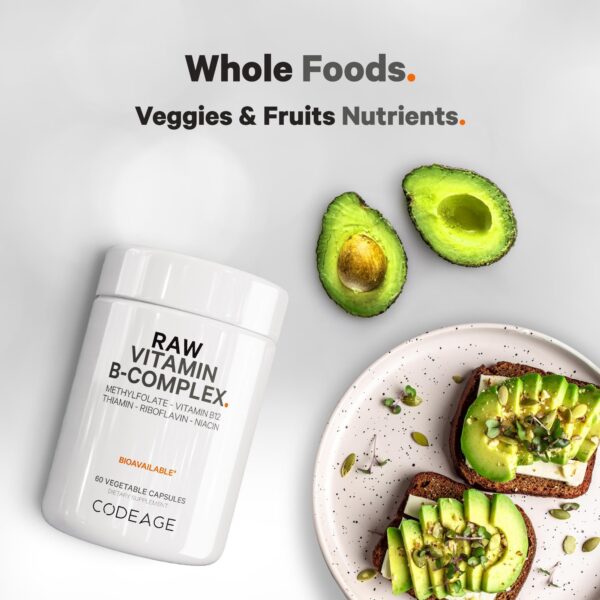 Codeage Raw suplemento vitamina B sin OGM 60 cápsulas