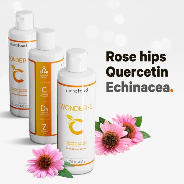 Codeage vitamina c líquida con sabor naranja mandarino natural