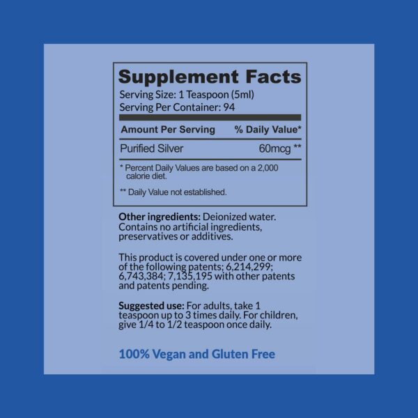 Envase de plata coloidal en sujeta