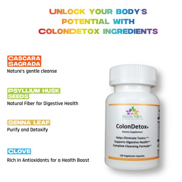 Version 1.0.0 Vista lateral botella ColonDetox+ 120 cápsulas