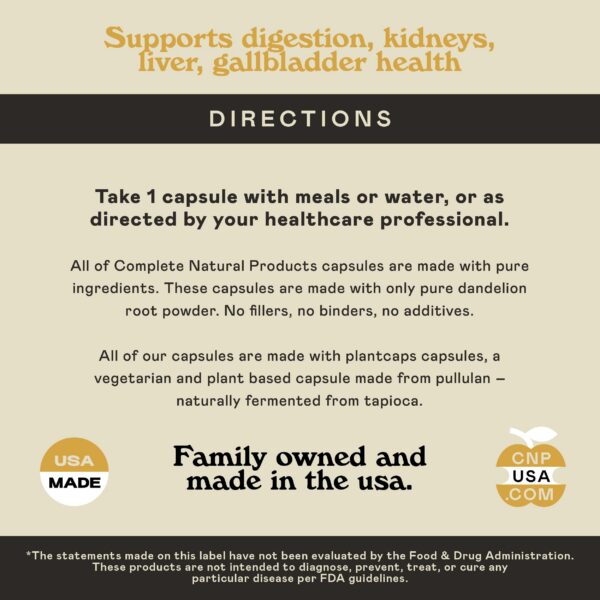Detalle cápsulas diente de león completa Natural Products