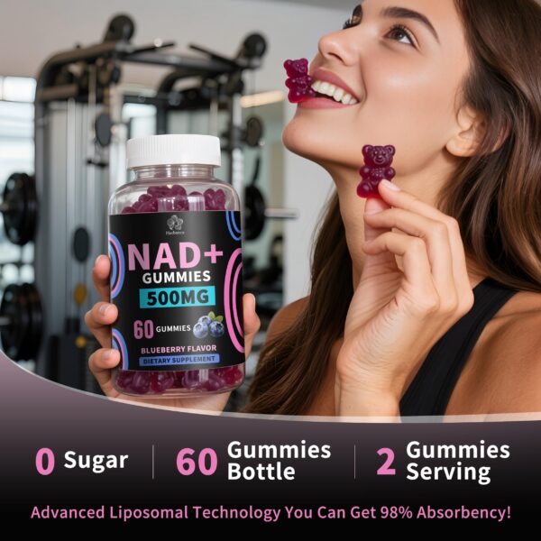Composición nutricional gomitas NAD+ Herbance.