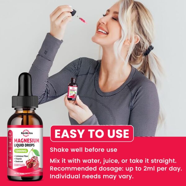 Etiqueta con atributos del producto magnesio líquido