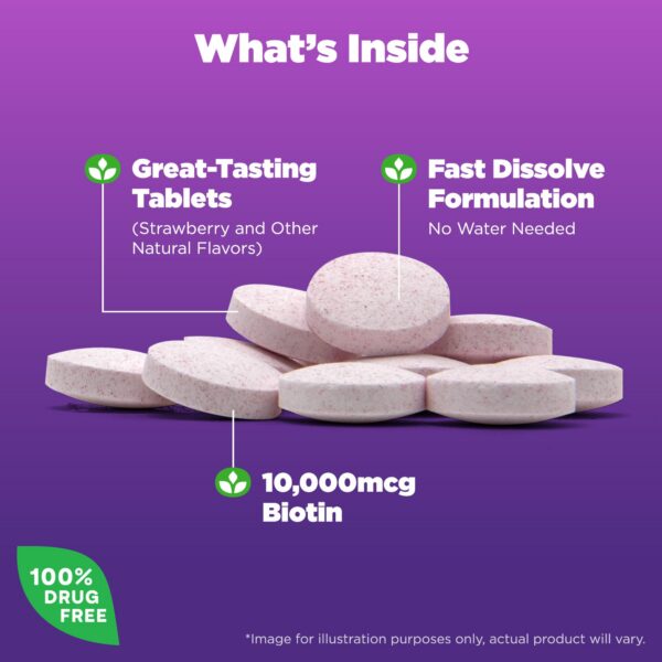 Suplemento Natrol Beauty Biotina 10000 mcg para uñas