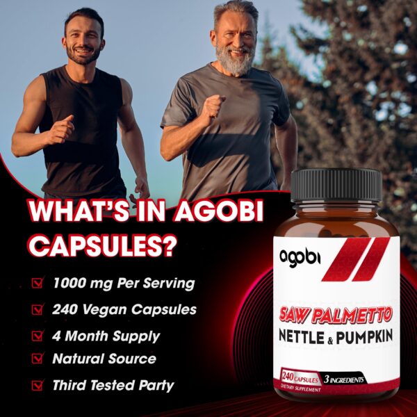 Contenedor cápsulas agobi Saw Palmetto para salud y energía