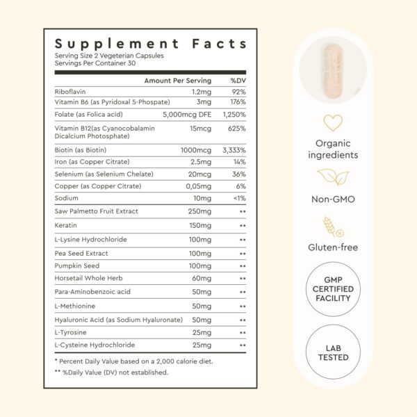 Contenido suplemento capilar Alaya Hair Essentials