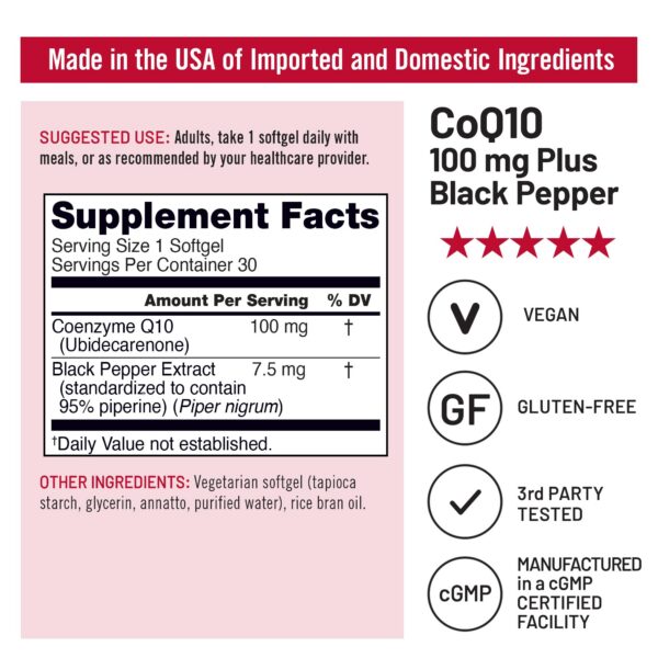 Frasco de 30 softgels CoQ10