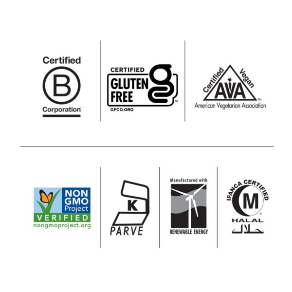 Certificaciones del producto: libre de gluten y vegano