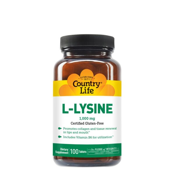 Certificaciones en etiqueta COUNTRY LIFE L-Lysine