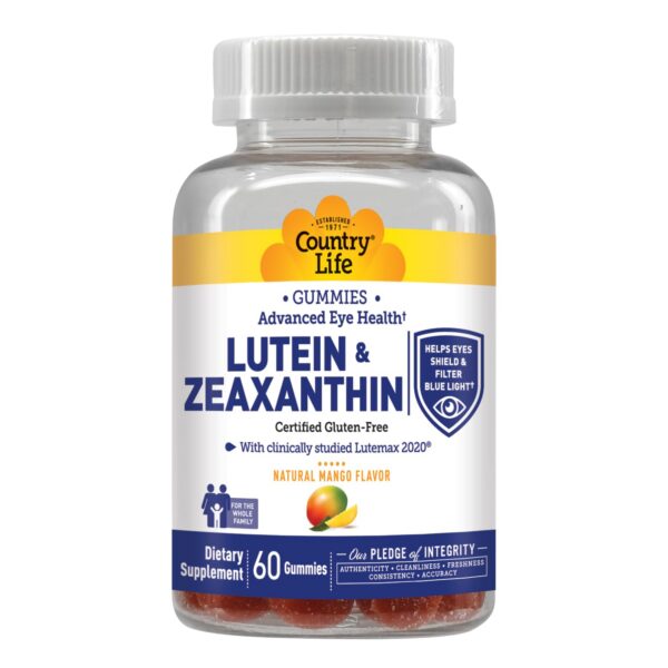 Frasco Country Life Lutein Gummies 60 gomitas