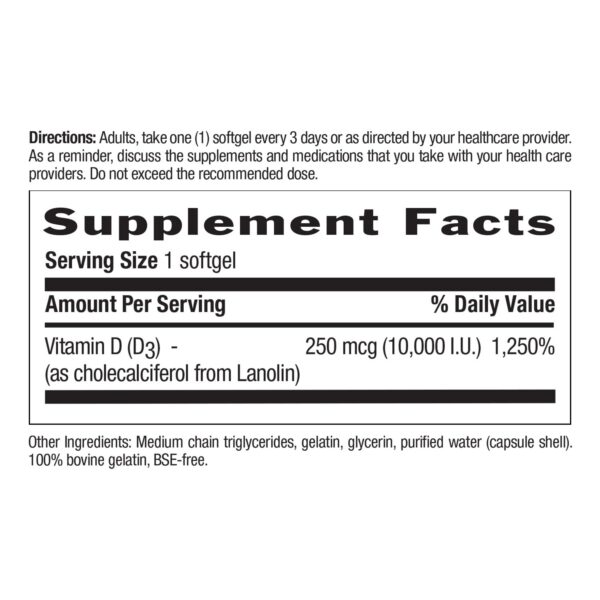 Country Life Vitamina D3 envase abierto