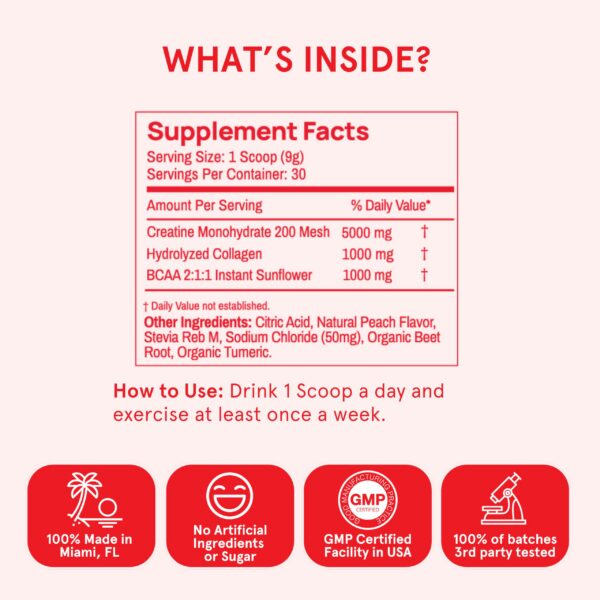 Polvo de creatina con sabor limonada rosa