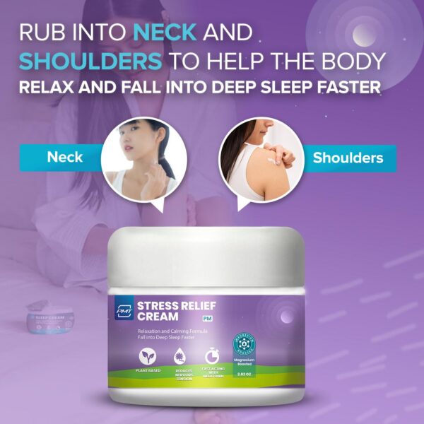 Crema calmante PMT closeup para alivio de estrés