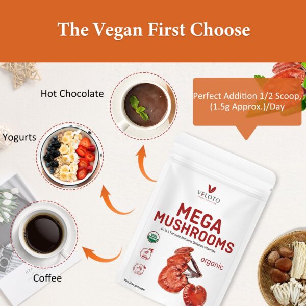 Cuchara incluida VELOTO polvo orgánico mezcla hongos