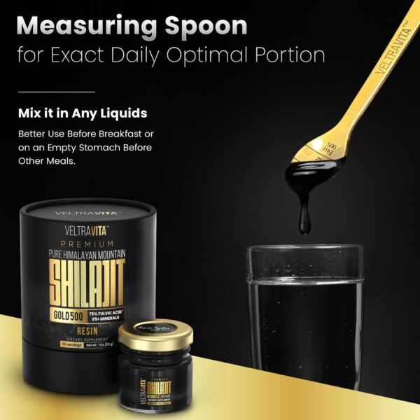 Cuchara medidora para dosis exacta de resina Shilajit