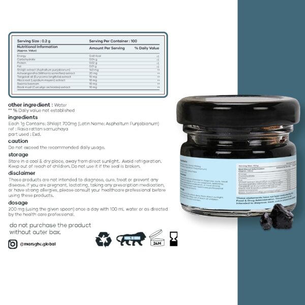 Version 1.0.0 Cucharita para dosis de resina Shilajit Gold