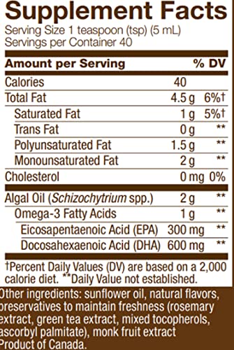 Cucharita medidora con suplemento Omega-3 líquido Nature's Way NutraVege