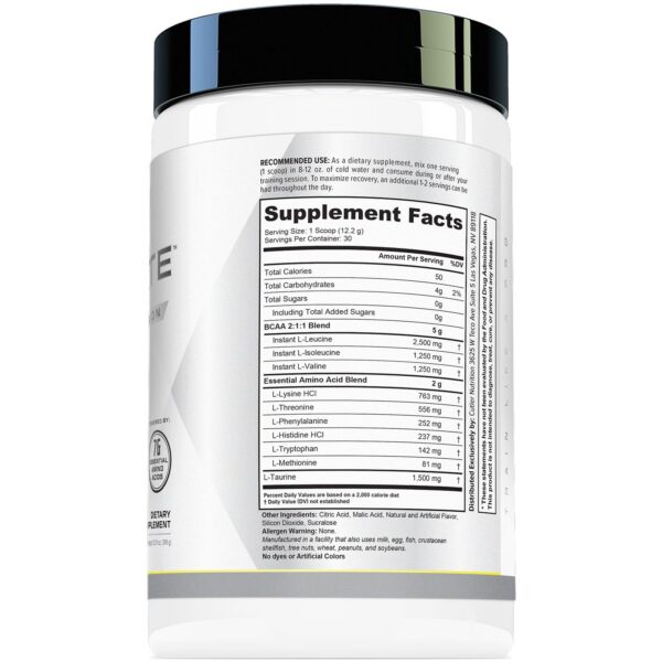 Etiqueta nutricional de EAA y BCAA