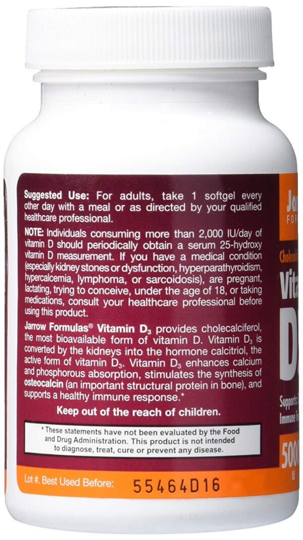 Etiqueta de D3 125 mcg - 5000 UI