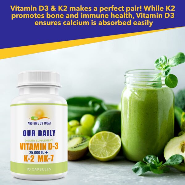 Daily Vites tabletas vitamina d3 k2 opción 90 unidades