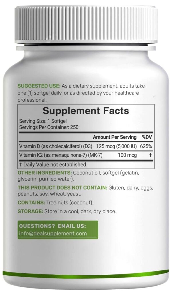 Presentación 250 cápsulas DEAL SUPPLEMENT