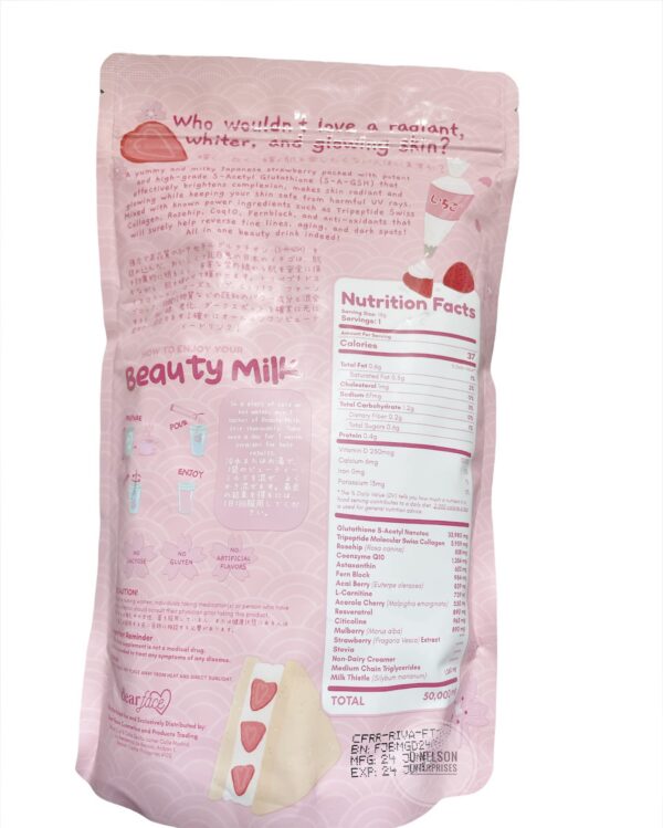 Detalle de envase Dear Face Beauty Milk