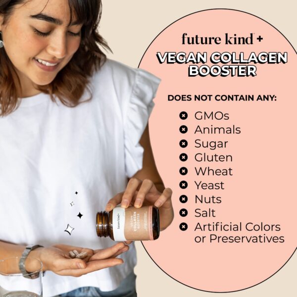 Detallada presentación Future Kind pack vitaminas veganas en vidrio